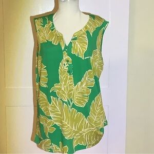 Late August Sleeveless Tropical Print Sleeveless Blouse SZ XL
